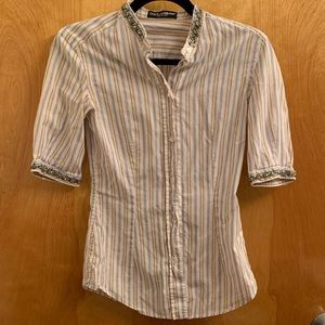 Dolce & Gabbana Striped Button Down Top